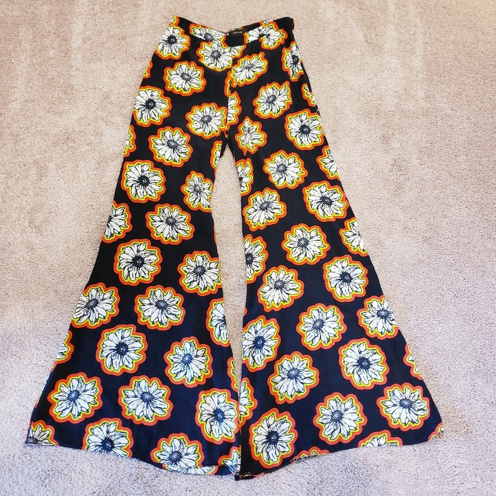 River Island Black & White Floral Wide Leg Pant